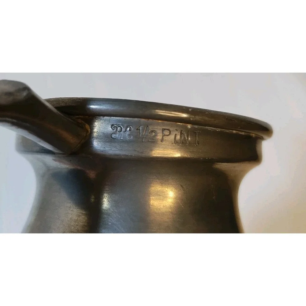 Victorian Pewter 1/2 Pint Tankard Antique Vintage Baluster Style Mug Beer Stein